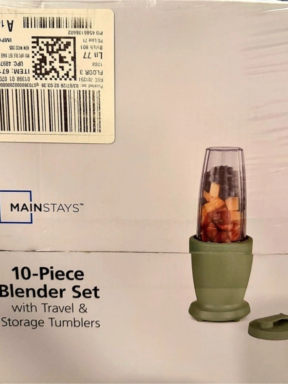 Mainstays 10-Piece Blender Set Green & Yellow NWT